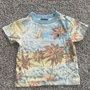 Polo Ralph Lauren Kids Tropical Print Tee - Blue and Tan